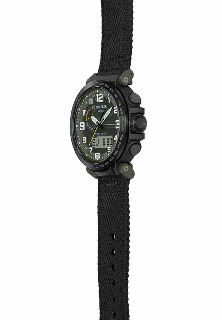 Casio Pro Trek PRG-601YB-3DR Digital Analog Nylon Strap Solar Watch For Men