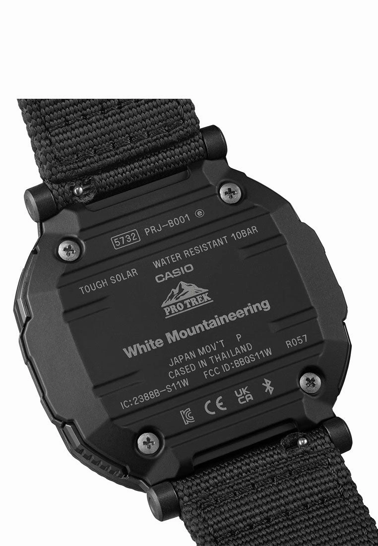 Casio Protek PRJ-B001WM-1DR Digital Analog Nylon Strap Solar Watch for Men