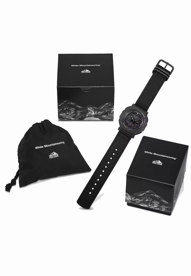 Casio Protek PRJ-B001WM-1DR Digital Analog Nylon Strap Solar Watch for Men