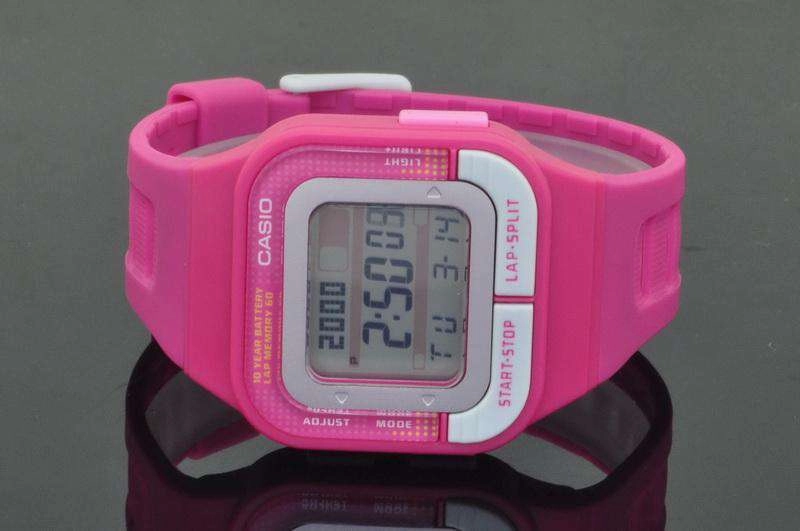 Casio SDB-100-4ADF Digital Pink Resin Strap Watch for Women