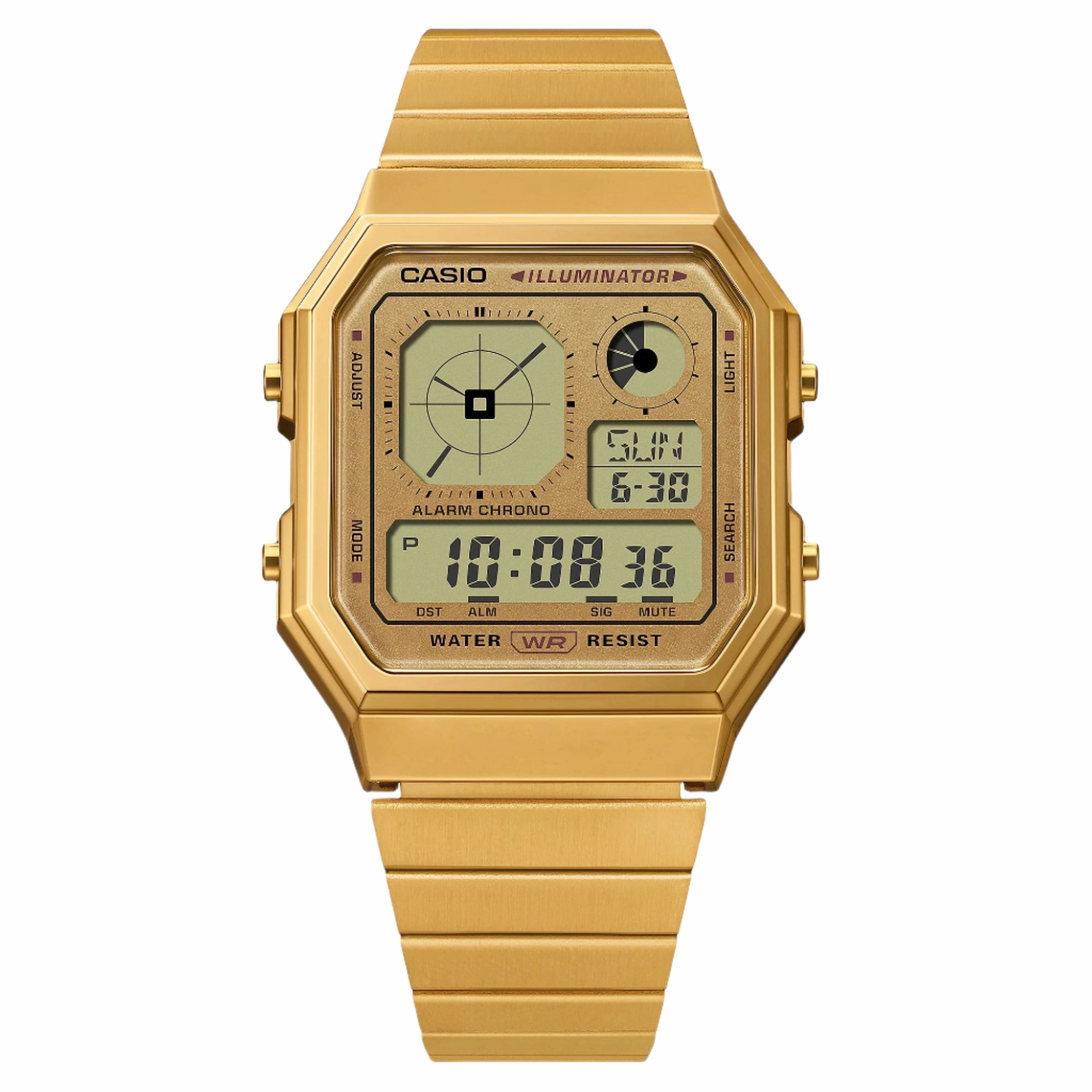 Casio Vintage Analog Display Gold Stainless Steel Watch A130WEG-9A