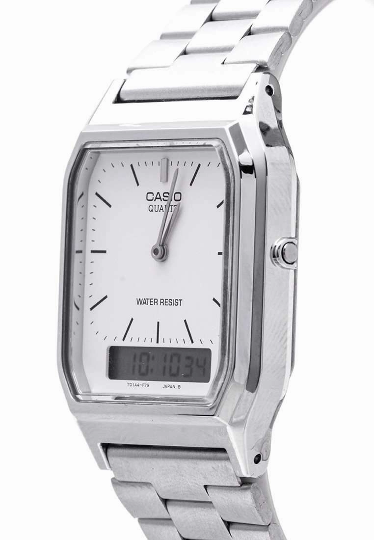 Casio Vintage AQ-230A-7D Silver Stainless Watch Unisex