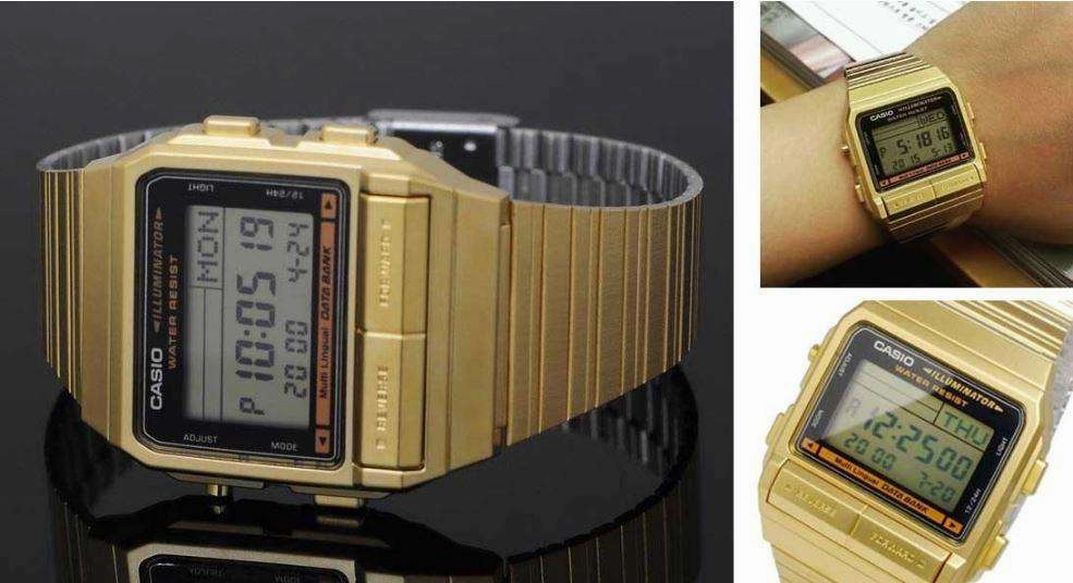 Casio Vintage DB-380G-1D Gold Plated Watch For Men and Women