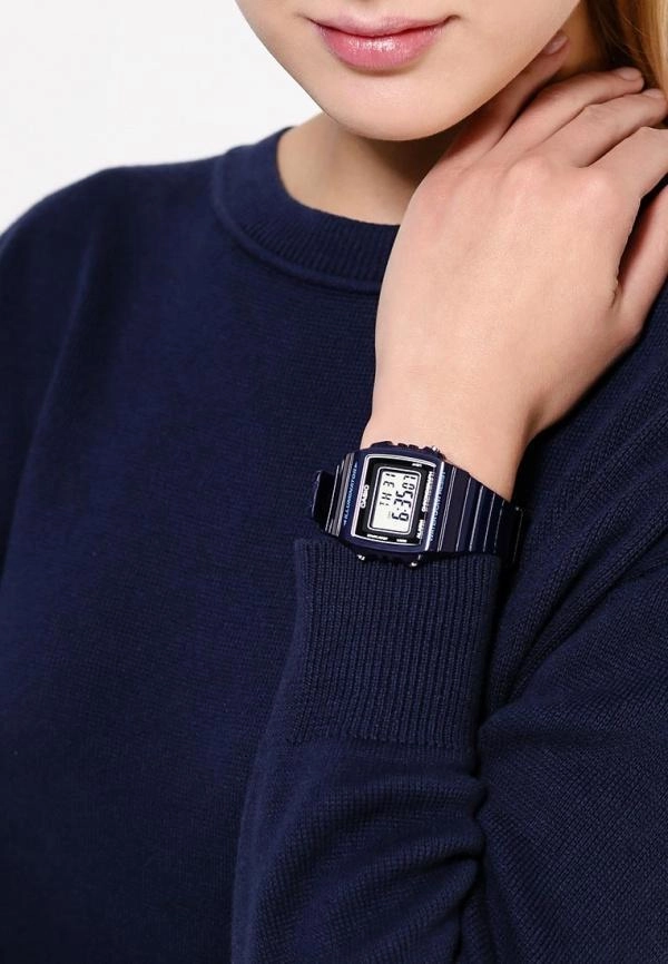 Casio W-215H-2A Navy Blue Resin Strap Watch For Men and Women
