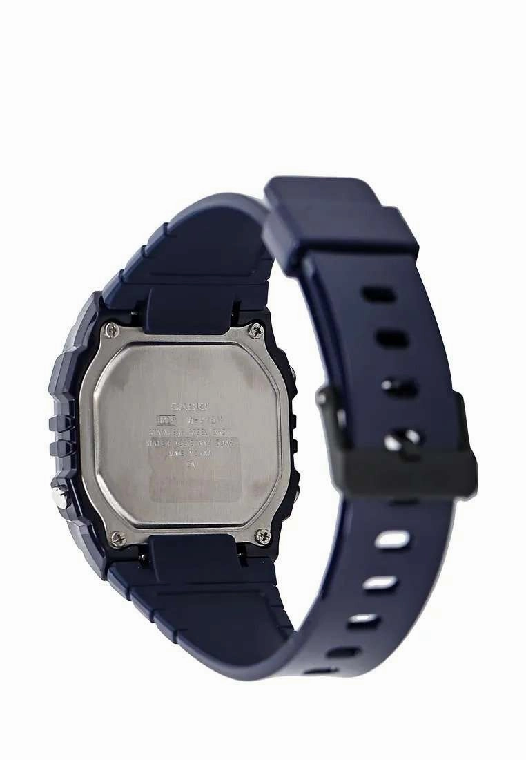 Casio W-215H-2A Navy Blue Resin Strap Watch For Men and Women