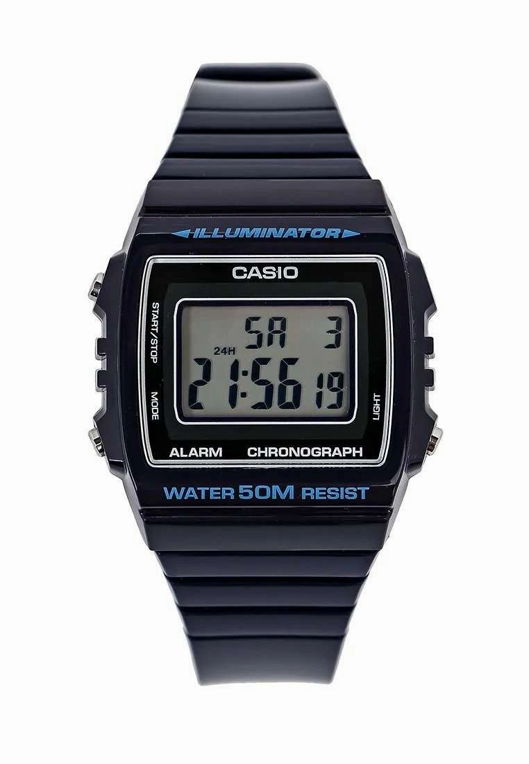 Casio W-215H-2A Navy Blue Resin Strap Watch For Men and Women