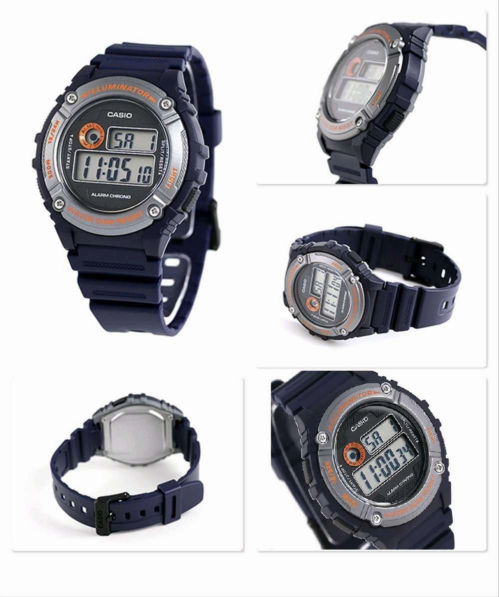 Casio W-216H-2B Blue Resin Digital Watch for Men