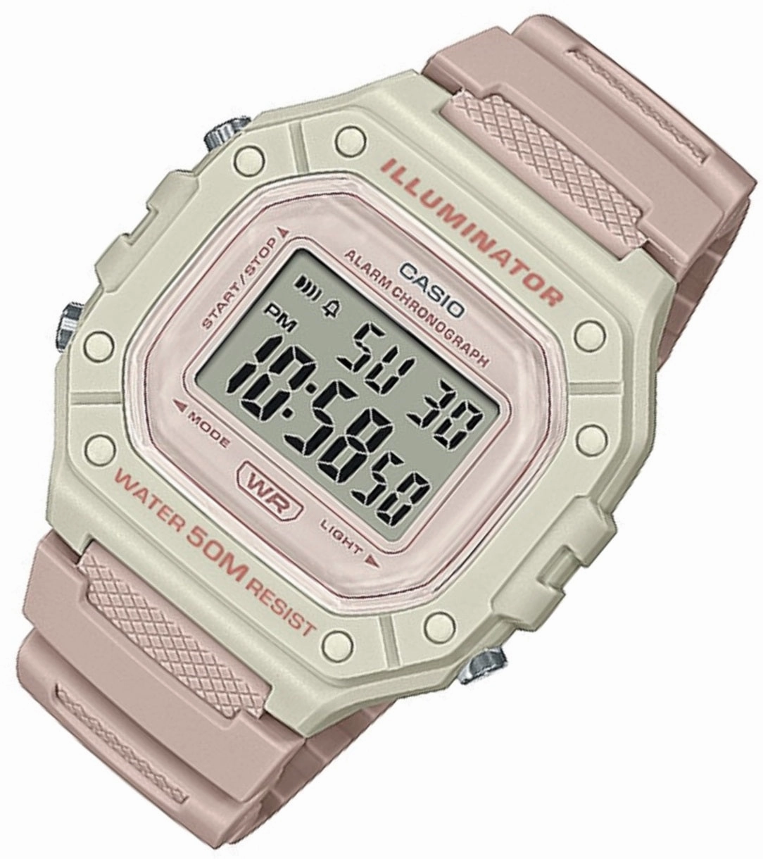 Casio W-218HC-4A2 Light Pink Resin Watch