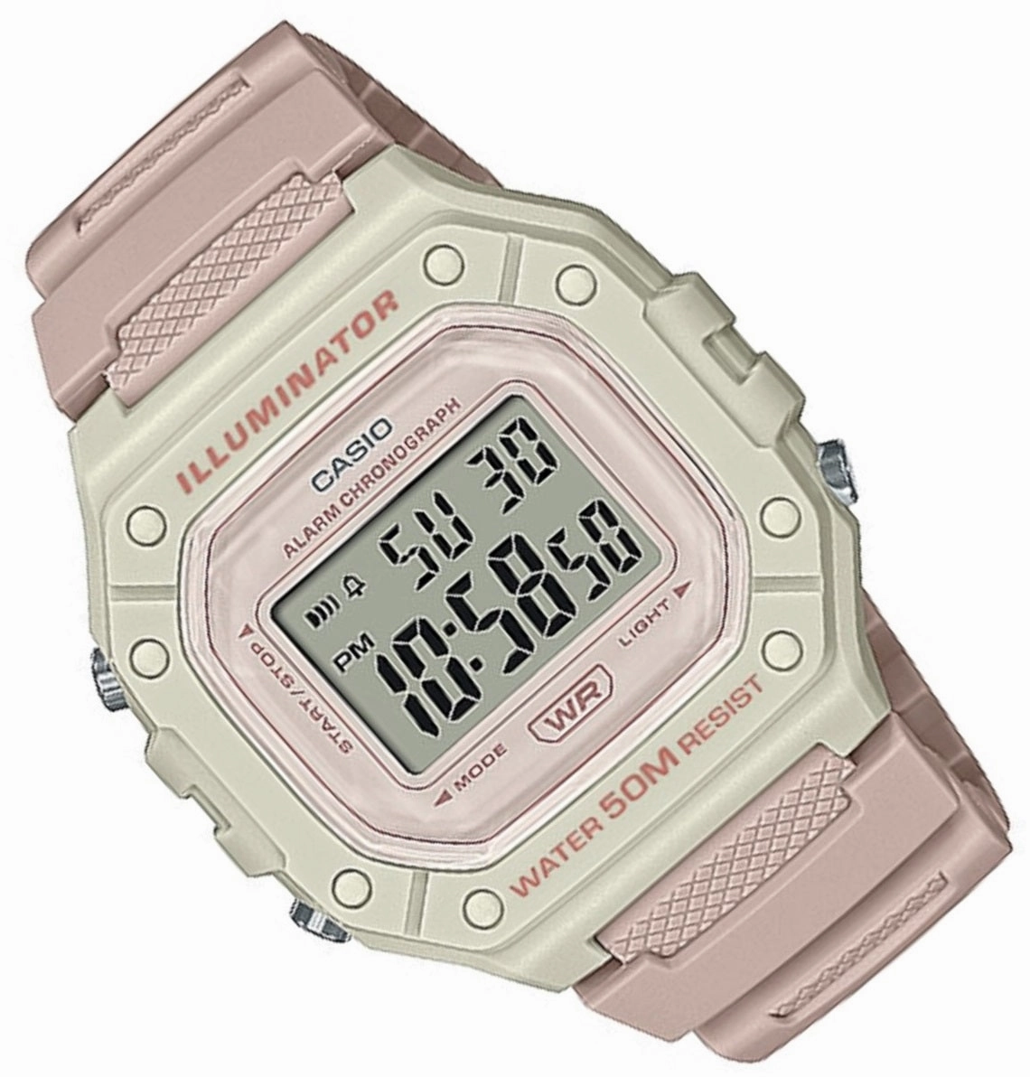 Casio W-218HC-4A2 Light Pink Resin Watch