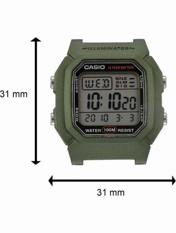 Casio W-800HM-3AVDF Black Resin Watch for Men and Women