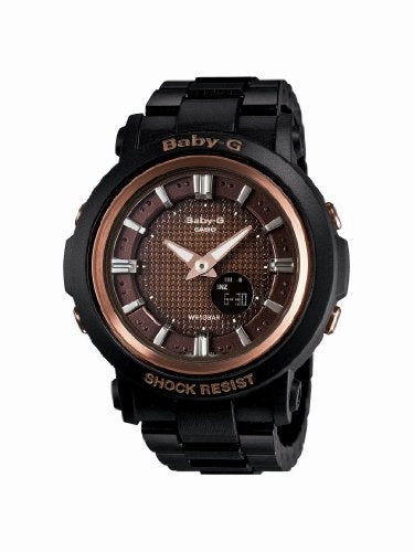 Casio Women's Baby-G Brown Ana-Digi Dial Black Fine Resin Alarm Watch | BGA301-1A