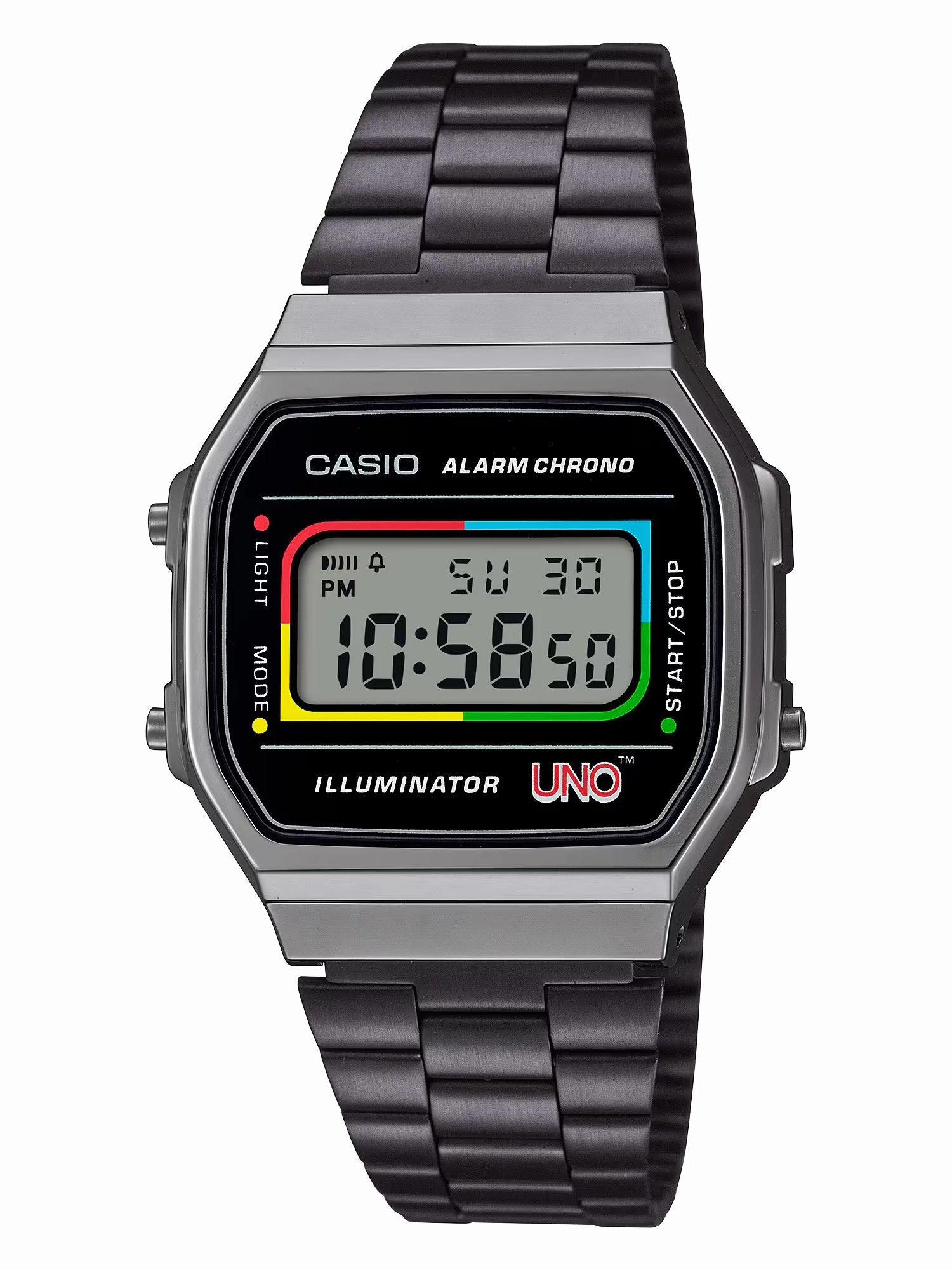 CASIO x UNO Collaboration Vintage Series Black Digital Watch A168WEUC-1A