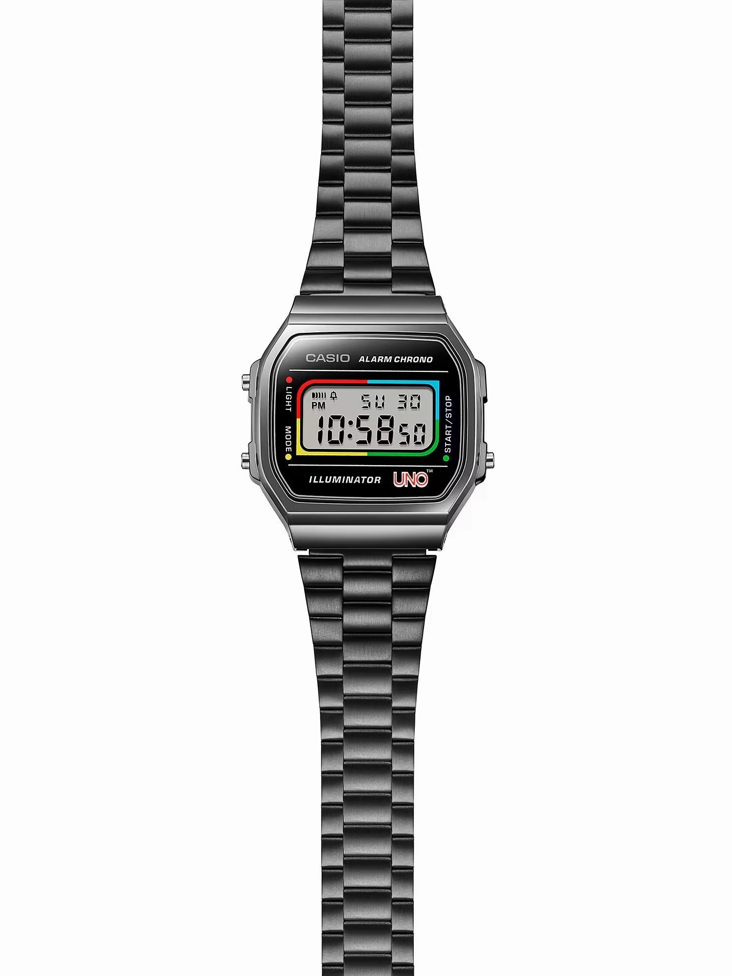 CASIO x UNO Collaboration Vintage Series Black Digital Watch A168WEUC-1A