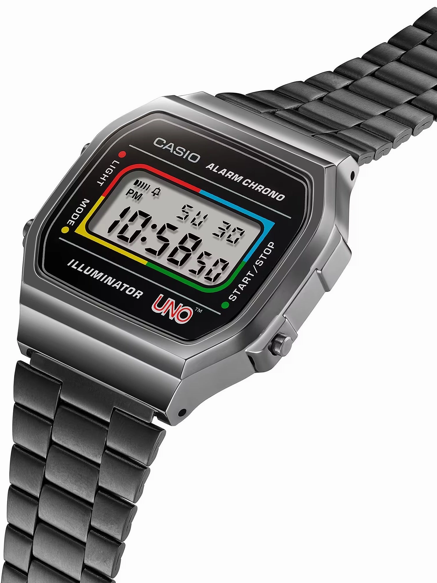CASIO x UNO Collaboration Vintage Series Black Digital Watch A168WEUC-1A