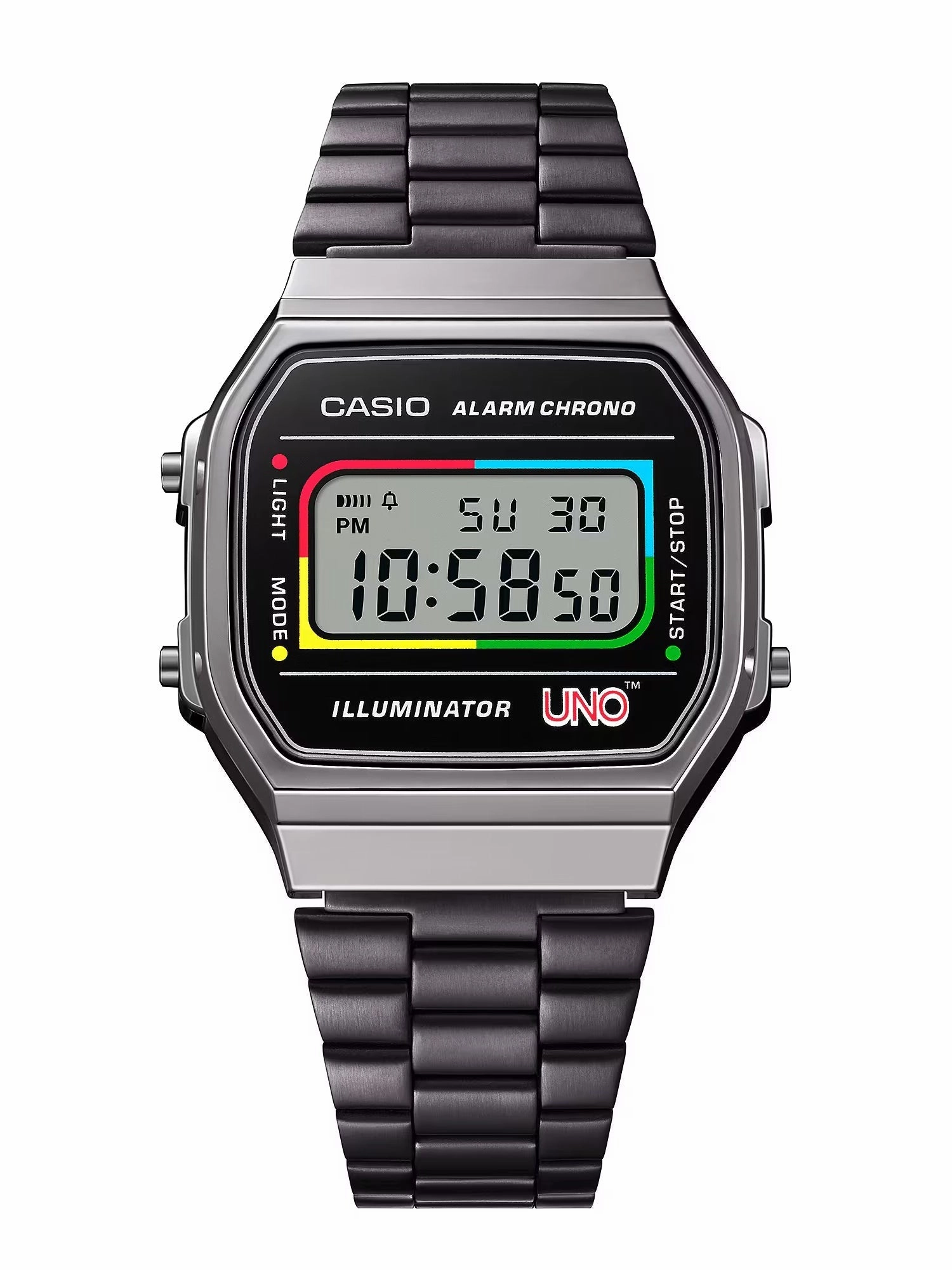 CASIO x UNO Collaboration Vintage Series Black Digital Watch A168WEUC-1A