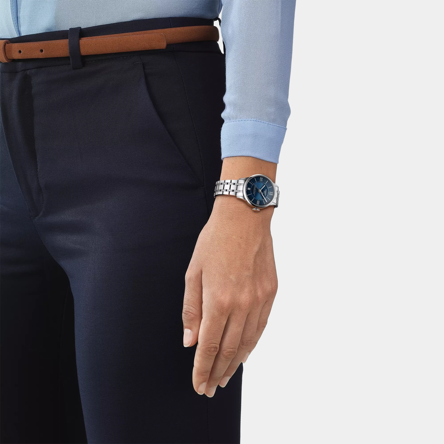 Chemin Des Tourelles T-Classic Women Analog Blue Dial Automatic Stainless Steel Watch T0992071104800