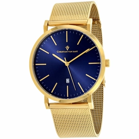 Christian Van Sant Men's Watch - Paradigm Blue Dial Yellow Gold Bracelet | CV4324