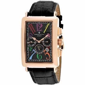 Christian Van Sant Men's Watch - Prodigy Automatic Black Dial Leather Strap | CV9143