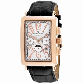 Christian Van Sant Men's Watch - Prodigy Automatic White Dial Leather Strap | CV9140