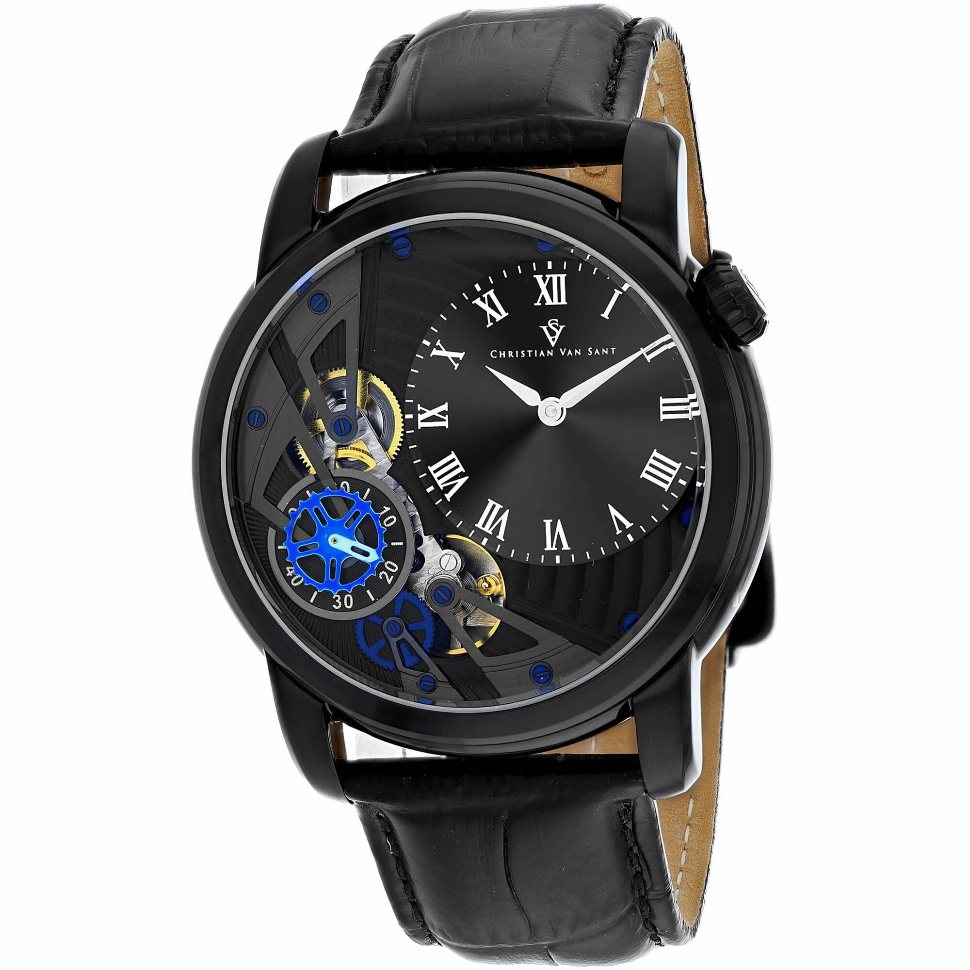 Christian Van Sant Men's Watch - Sprocket Auto-Quartz Black Dial Strap | CV1550