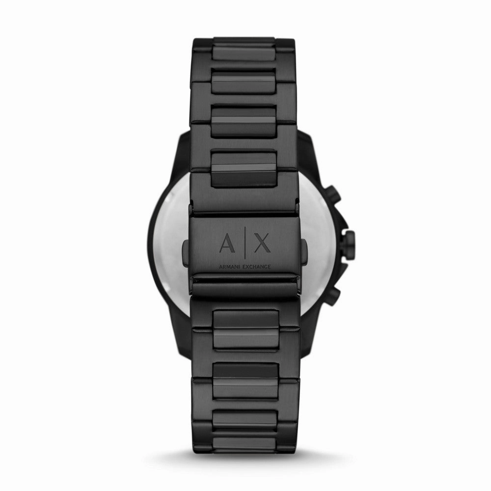 Chronograph Black Stainless Steel Watch and Bracelet Gift Set AX7140SET