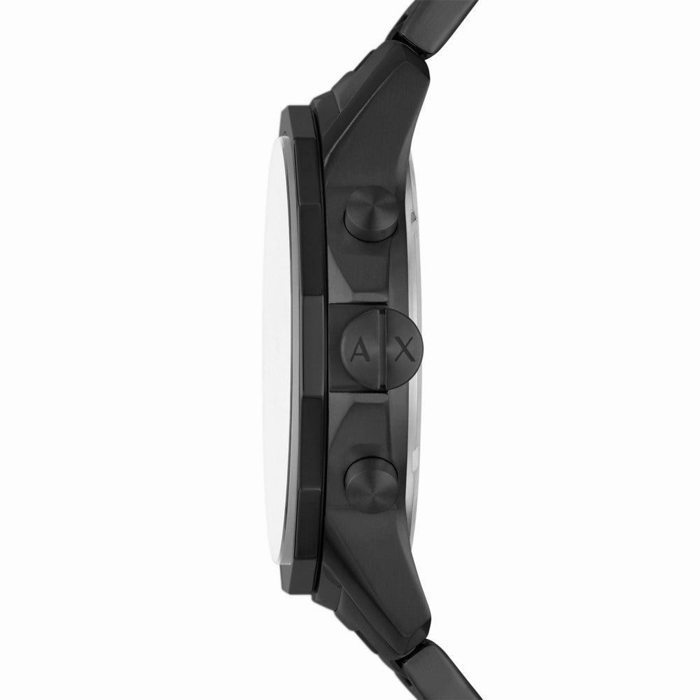 Chronograph Black Stainless Steel Watch and Bracelet Gift Set AX7140SET