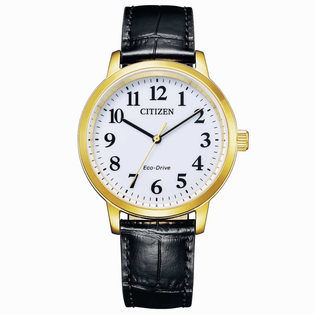 Citizen Eco-Drive Black Leather Strap Watch BJ6543-10A
