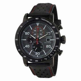 Citizen Men's Chronograph Watch - Eco-Drive Grey and Black Dial Strap | CA0645-15H