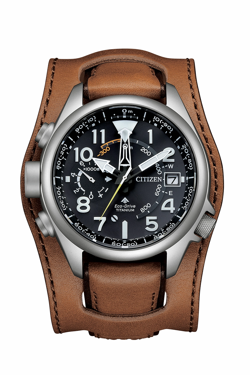 Citizen Promaster Eco-Drive Brown Leather Strap Black Dial Watch BN4061- 08E