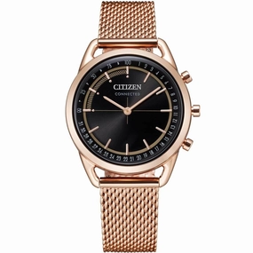 Citizen Women's Smartwatch - Hybrid Black Dial Rose Gold Bracelet | HX0003-51E