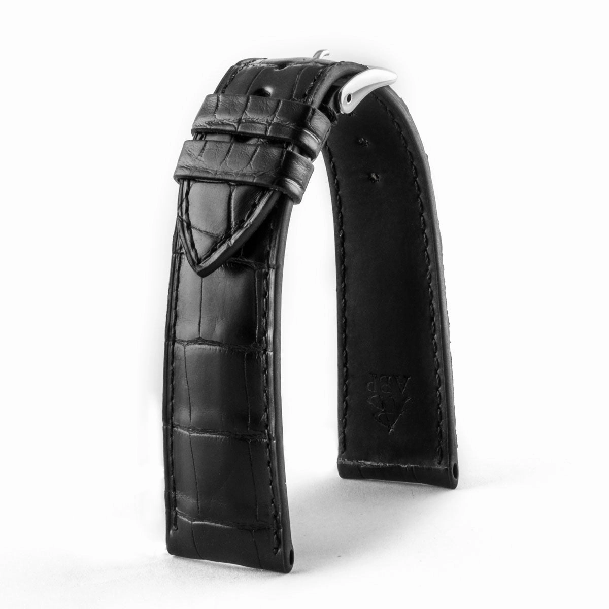 Classic "Essentials" watch band - Alligator leather strap (black, brown, grey, blue)