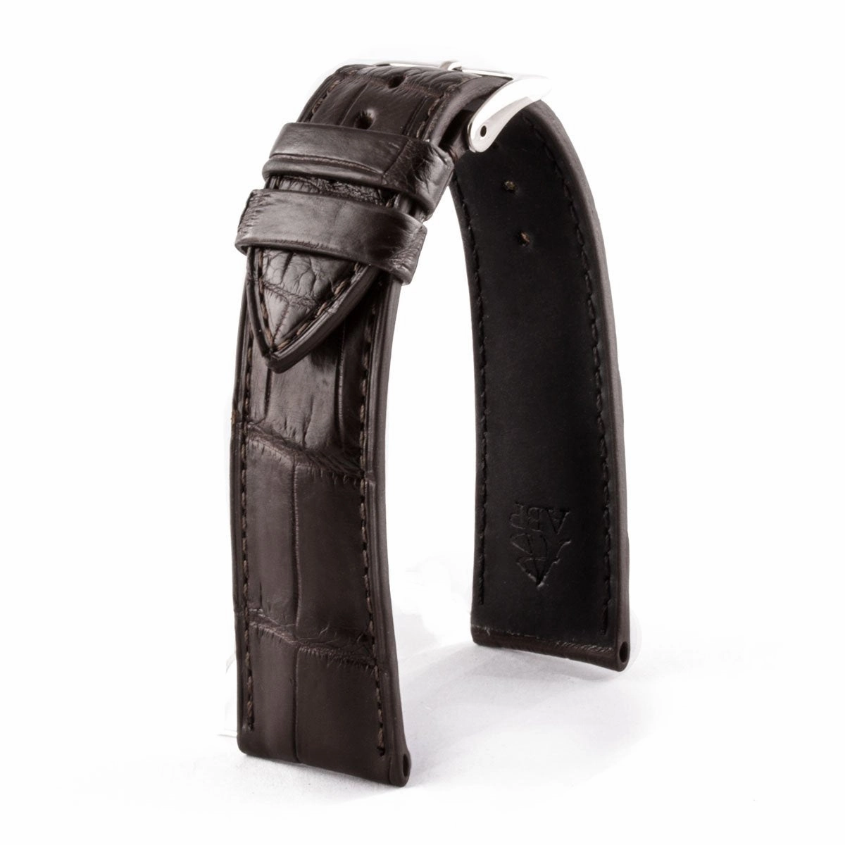 Classic "Essentials" watch band - Alligator leather strap (black, brown, grey, blue)