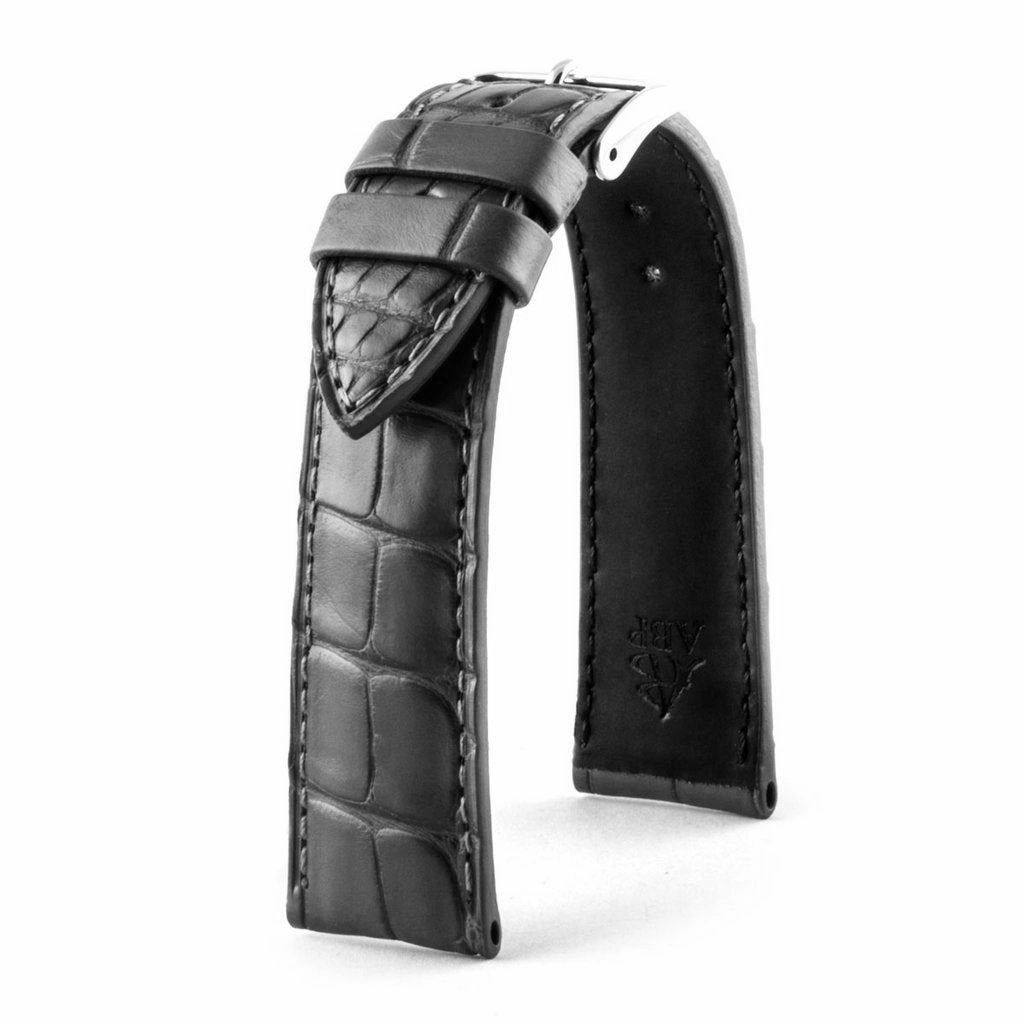 Classic "Essentials" watch band - Alligator leather strap (black, brown, grey, blue)