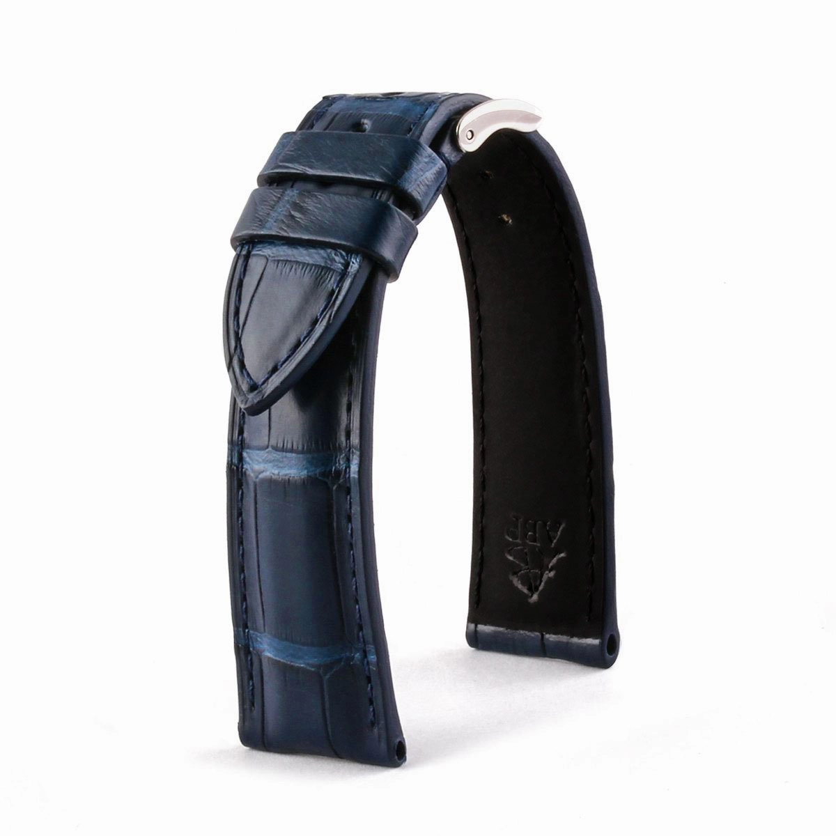 Classic "Essentials" watch band - Alligator leather strap (black, brown, grey, blue)