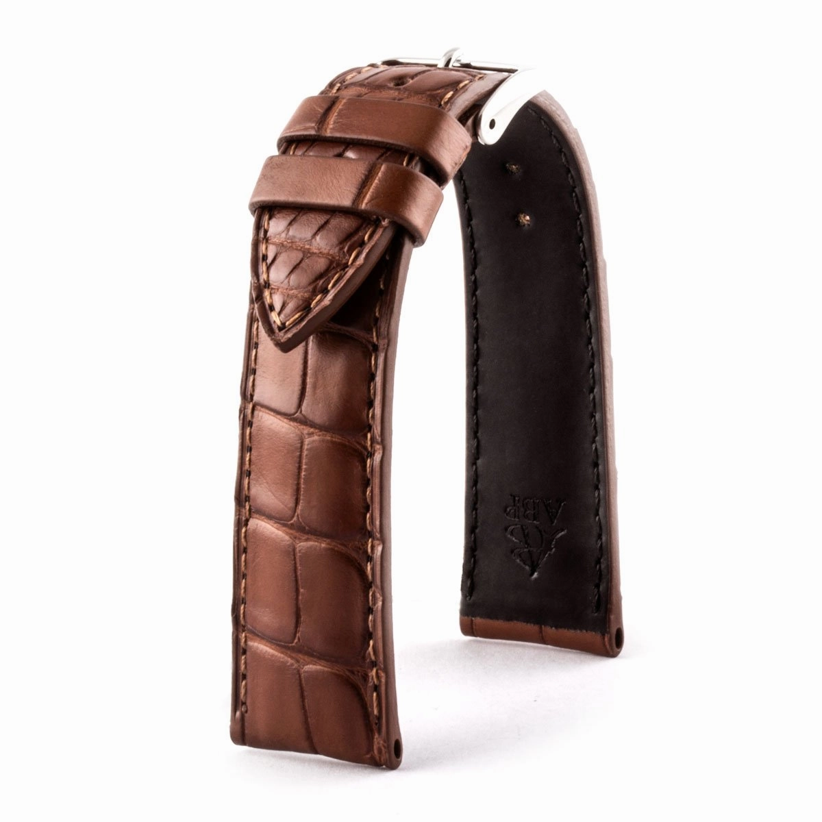 Classic "Essentials" watch band - Alligator leather strap (black, brown, grey, blue)