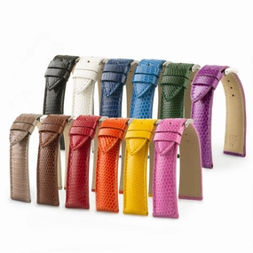 Classic "Essentials" watch band - Lizard leather band (black, blue, green...)
