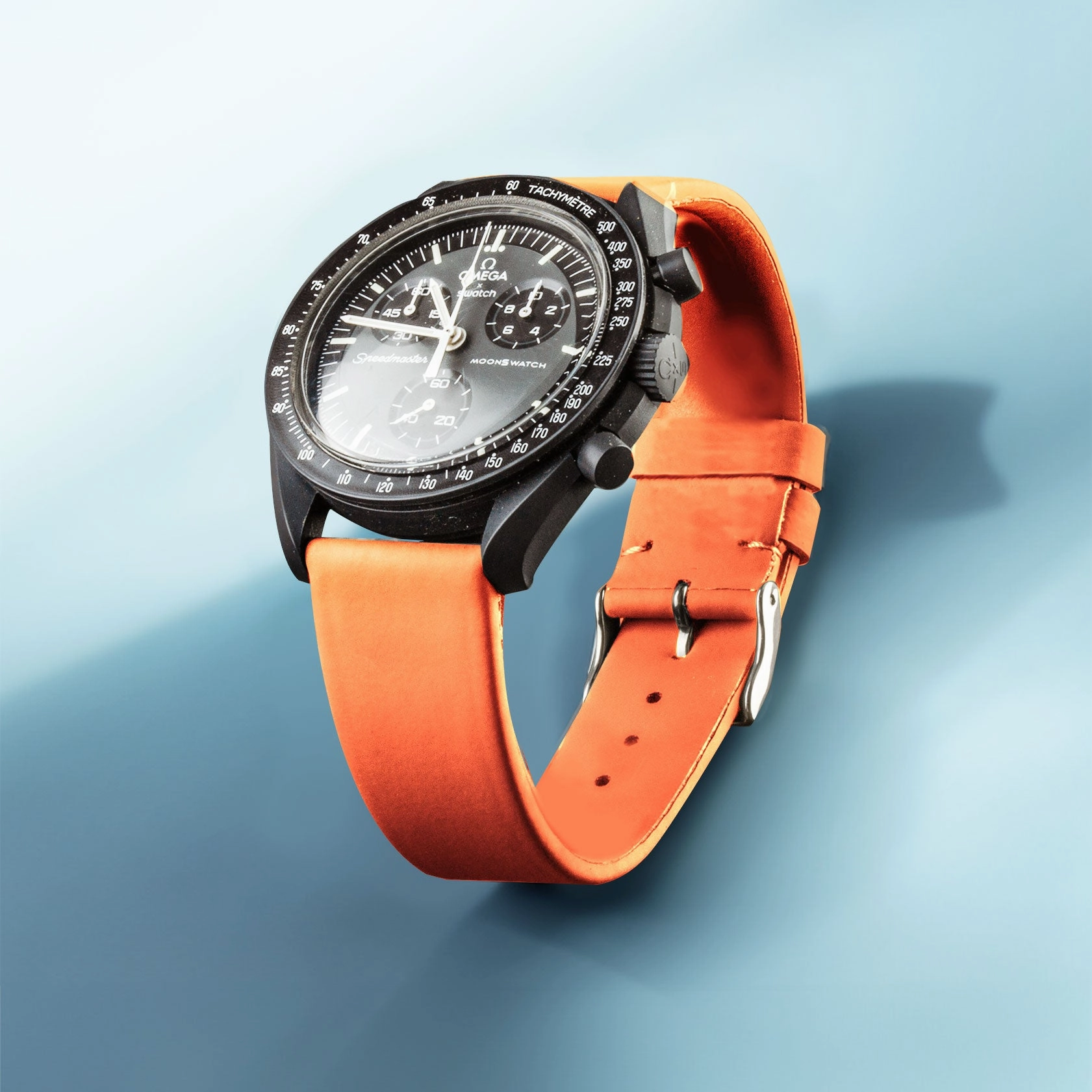 Classic "Essentials" watch band - Rubberized calf leather strap (black, grey, blue, green...)