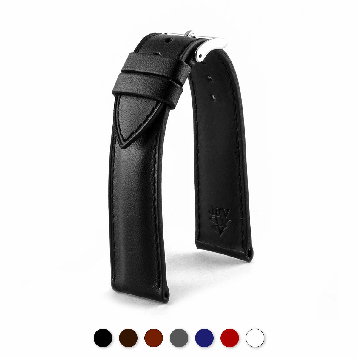 Classic "Essentials" watchstrap - Calf leather strap (black, brown, grey, blue, red, white)