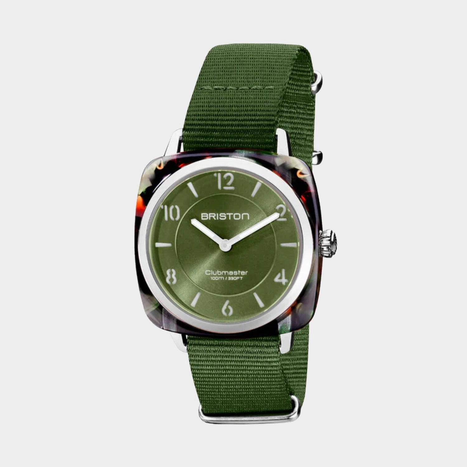 Clubmaster Chic Women Quartz Olive Green Dial Analog Nato Watch 21536.SA.UG.26.NOL