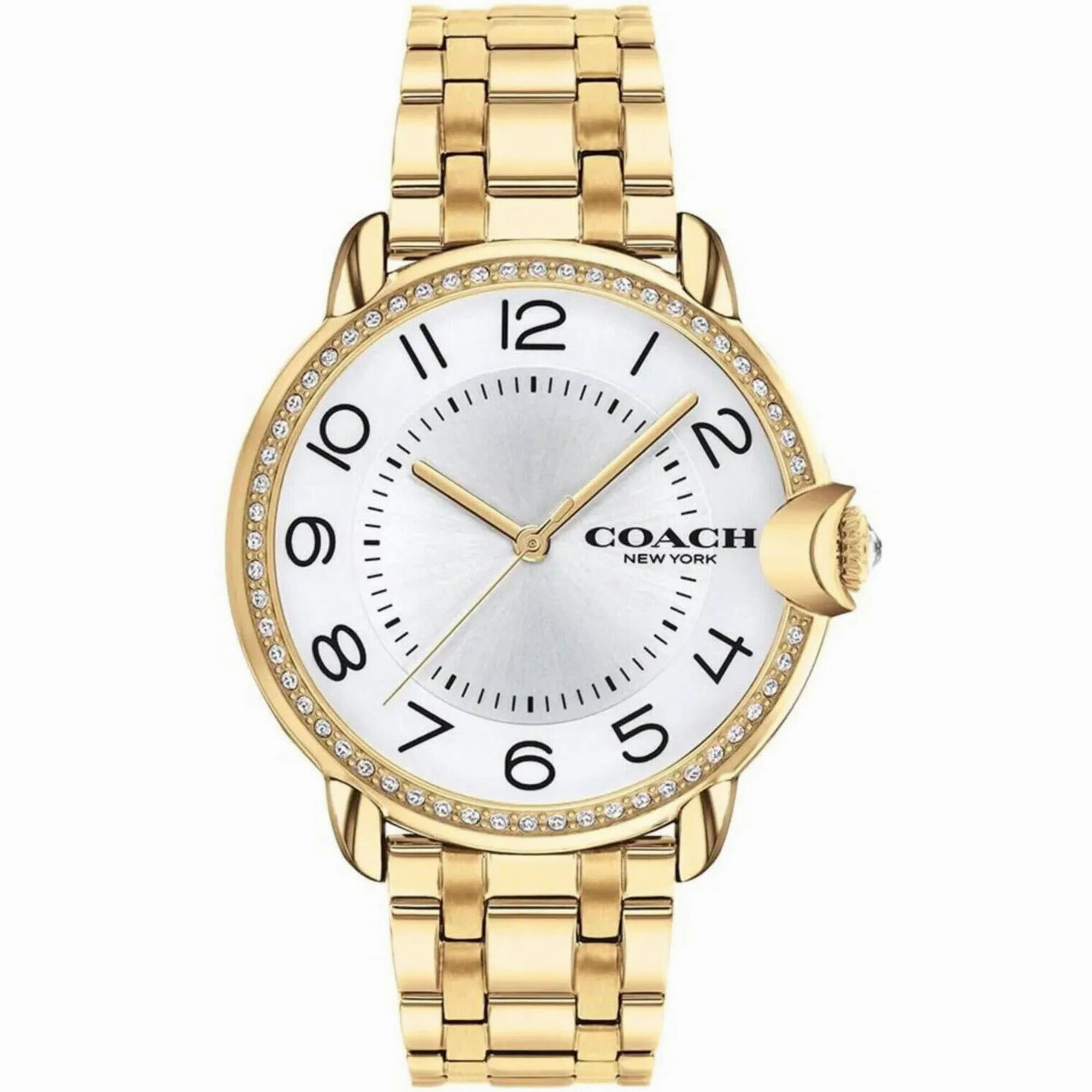 Coach Women's Watch - Arden Quartz White Dial Yellow Gold Steel Bracelet | 14503810