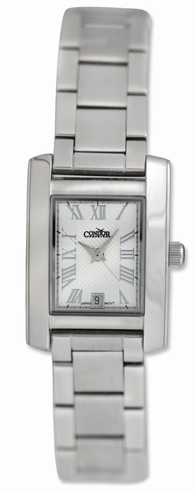 Condor Classic Stainless Steel Womens Watch Date Silver Dial CWS110