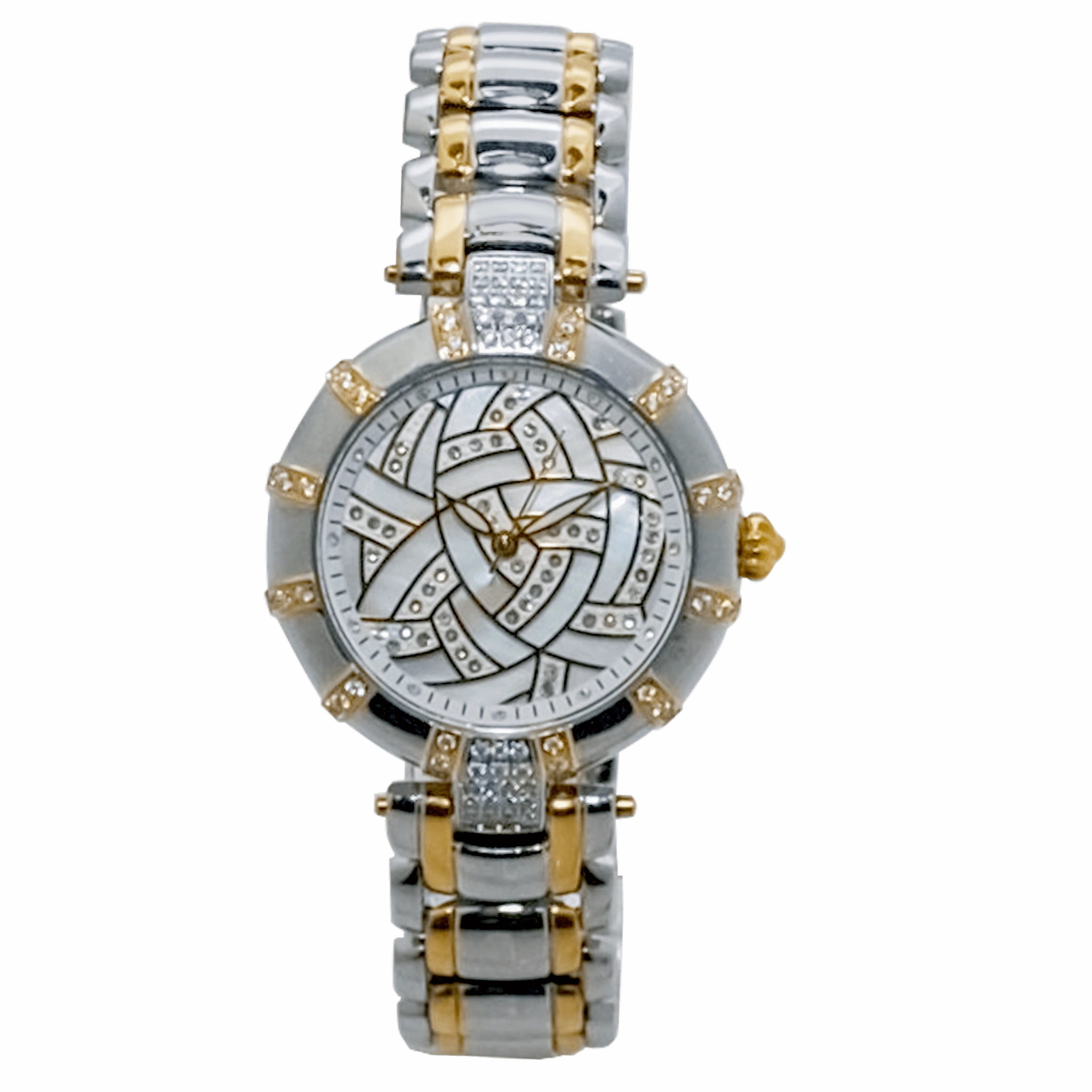 Croton Womens Silvertone Quartz Crystal Accented Bracelet Watch