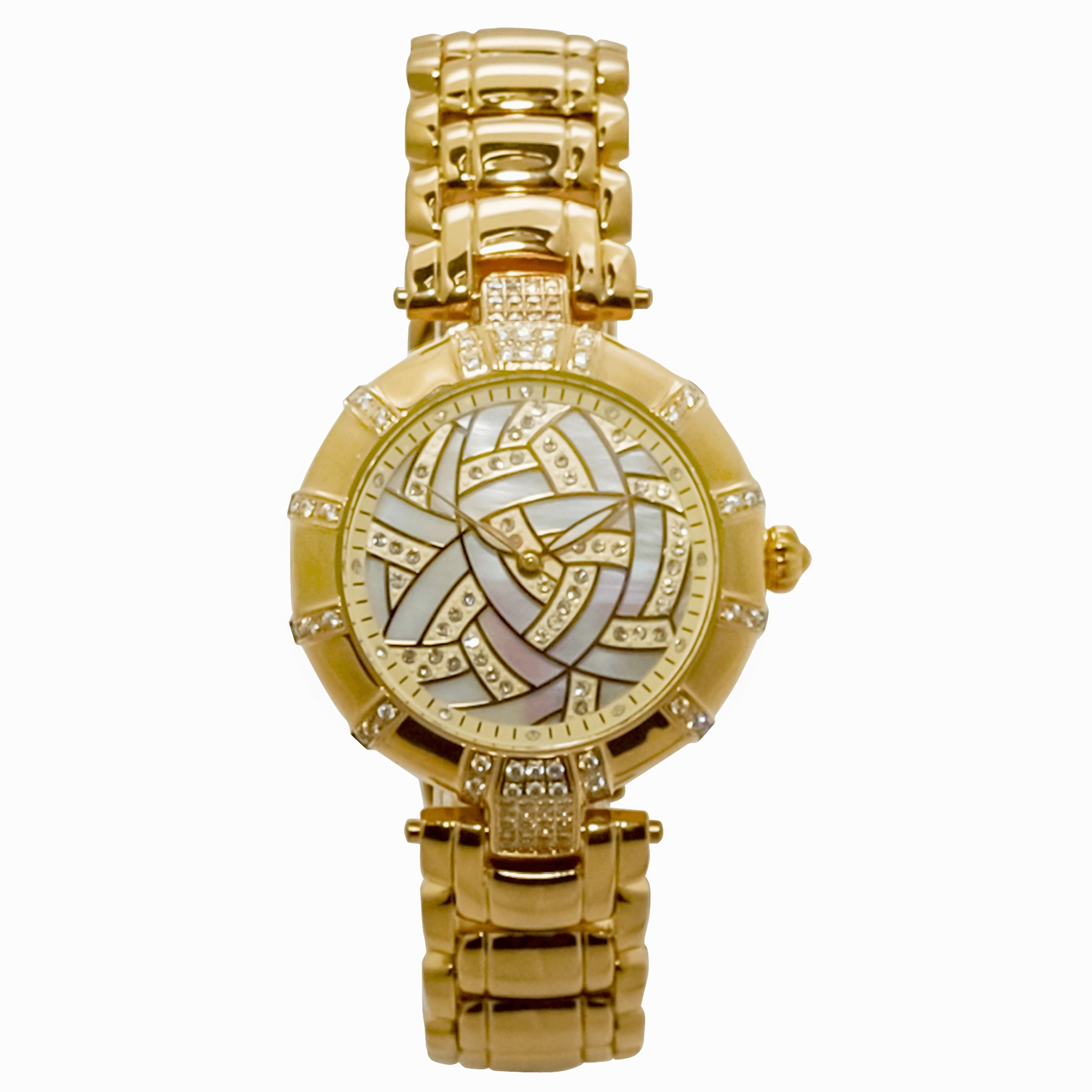 Croton Womens Silvertone Quartz Crystal Accented Bracelet Watch