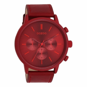 Dahlia red OOZOO watch with leather strap - C11207