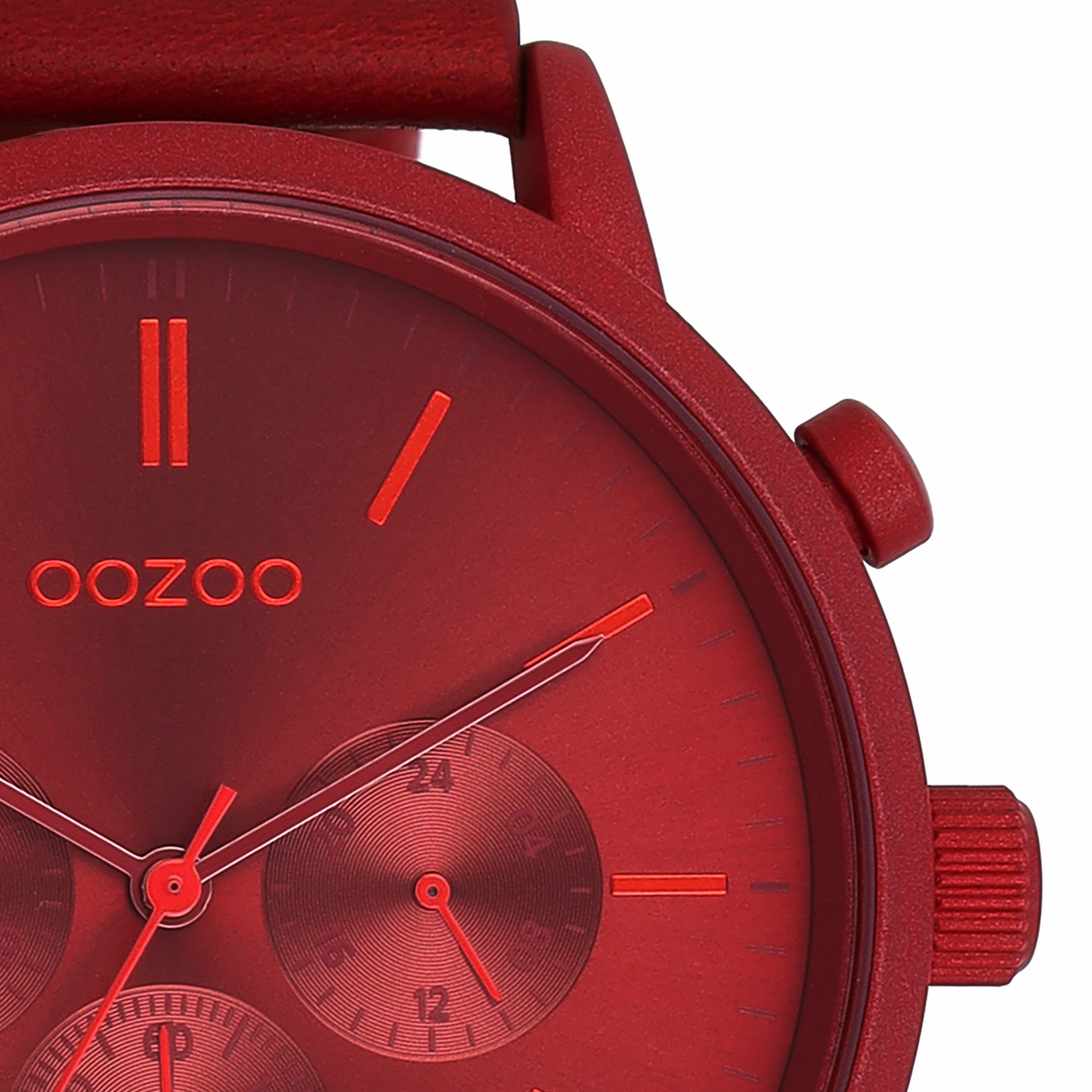 Dahlia red OOZOO watch with leather strap - C11207