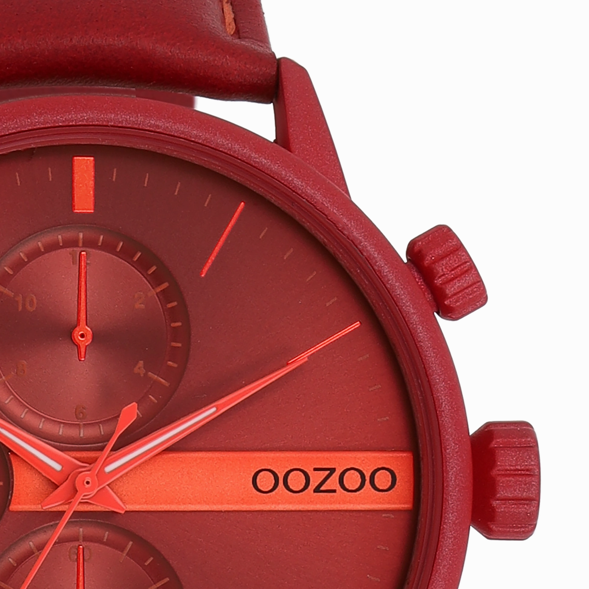 Dahlia red OOZOO watch with leather strap - C11226