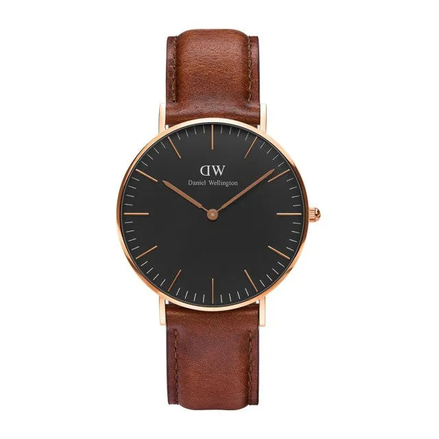 Daniel Wellington - Classic Black St Mawes 36mm oro rosato orologio donna
