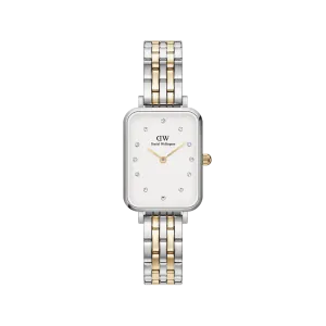 Daniel Wellington Quadro Lumine 20X26mm 5-Link White Watch DW00100625