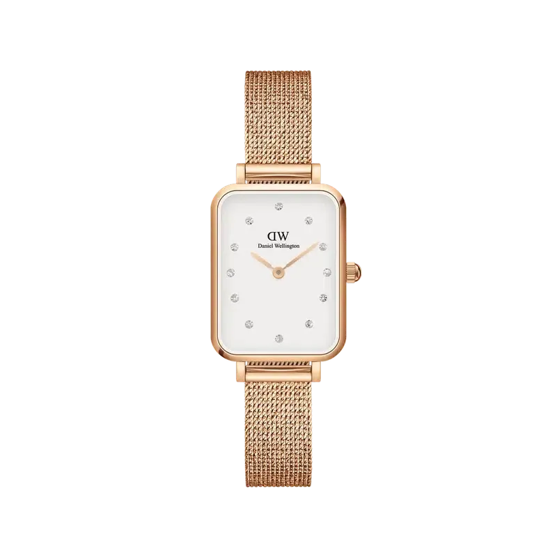 Daniel Wellington Quadro Lumine Pressed Melrose Rose Gold Watch 20x26mm
