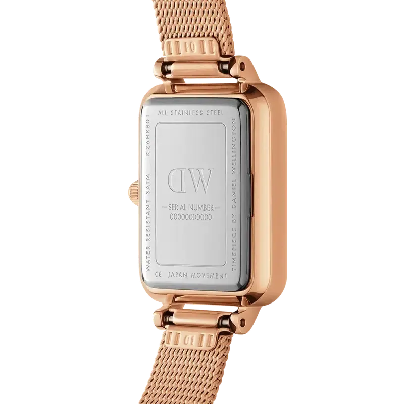 Daniel Wellington Quadro Lumine Pressed Melrose Rose Gold Watch 20x26mm